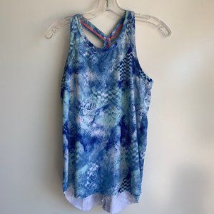 Ivivva Girls Racerback Blue Laser Cut Tank Size 14